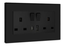 BSEED Double Switched Sockets with USB C and USB A Charging Ports, UK Standard