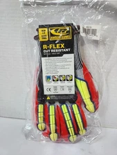 Ansell Ringers Gloves R-Flex Cut Resistant Nitrile Half Dip 065 Size Lg - NEW 