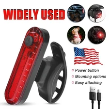 Outdoor LED Bicycle Tail Light Rechargeable USB Bike Rear Cycling Warning Light