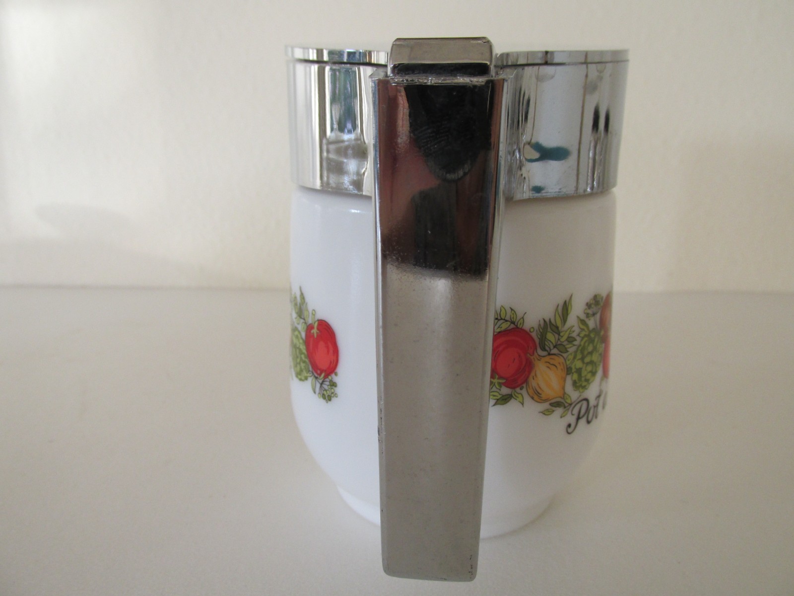 Gemco Corning Ware Spice of Life Corelle MILK GLASS Pitcher Syrup Creamer Vtg