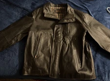 Guide Gear  Leather Jacket with Striped Lining. Mens XL. Distressed.