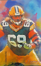 David Bakhtiari Art Card Limited 13/50 Edward Vela Signed (Green Bay Packers)