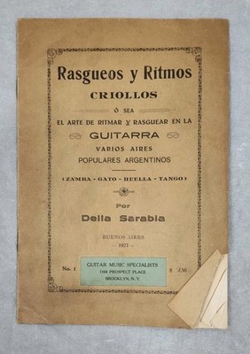 Rare 1927 Spanish Guitar Method Book By Delia Sarabia Strumming Rhythm Criollos
