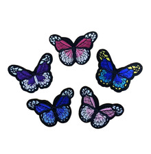 5pc Butterfly Patch Embroidered Patch Iron on/Sew on 2.75x1.85inch
