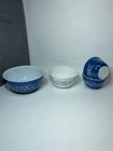 PYREX - 3 pc. Blue & White Colonial Mist Mixing, Nesting Bowl Set Plus 1