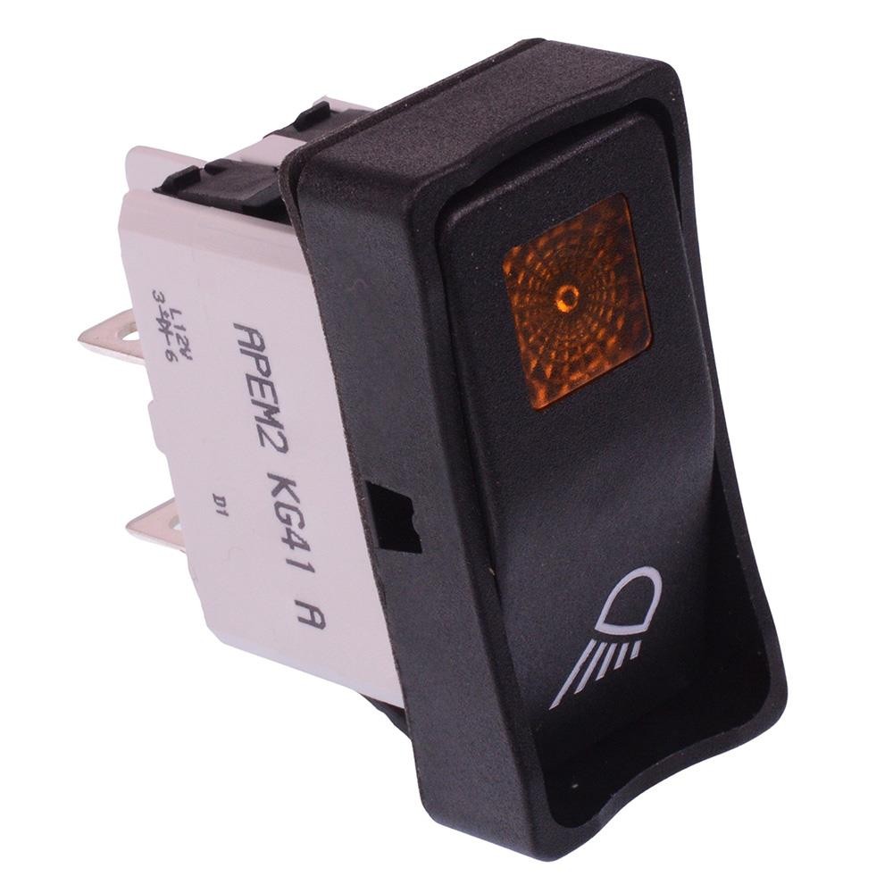 APEM On-Off Orange 12V illuminated Automotive Rocker Switch DPST IP65