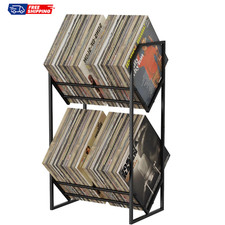 Vinyl Record Storage Rack, 2-Tier Vinyl Record Stand 200 Lps, Reinforced Design