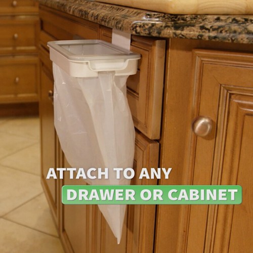 Porta sacchetti spazzatura cucina organizer da appendere sacchetto spesa plastica porta sacchetti con coperchio - Foto 4 di 24