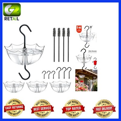 Clear Ant Moat for Hummingbird Feeders - 4 Pack, 5 oz Capacity, Elegant Design