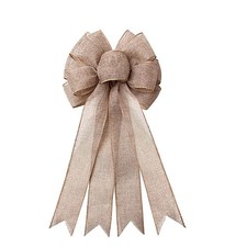 Large Burlap Wreaths Bows Rustic Jute Christmas 55x 25centimeters, Tan