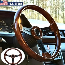 Usa 14inch 350mm 6 Bolt Classic Racing Steering Wheel With Horn Button Universal