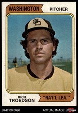 1974 Topps #77 Rich Troedson WAS NATL LEA VARIATION 5 - EX