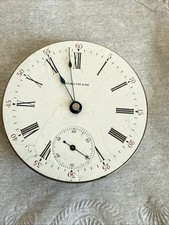 Vintage Waltham Pocket Watch Movement & Dial 15J Jewel Parts Or Repair