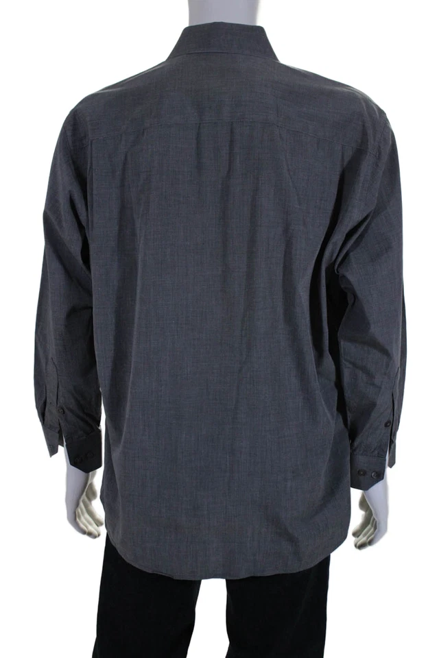 Donna Karan Signature Mens Long Sleeve Button Up Shirt Gray Size 15/32-33 - Image 3 of 4