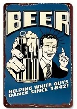 Vintage Look Bar Sign Decor, Funny Metal Beer Sign for Home Bar