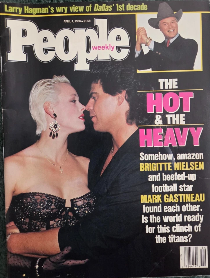 People Weekly Magazine April 4 1988 Brigitte Nielsen Mark Gastineau Larry Hagman - Image 1 of 1