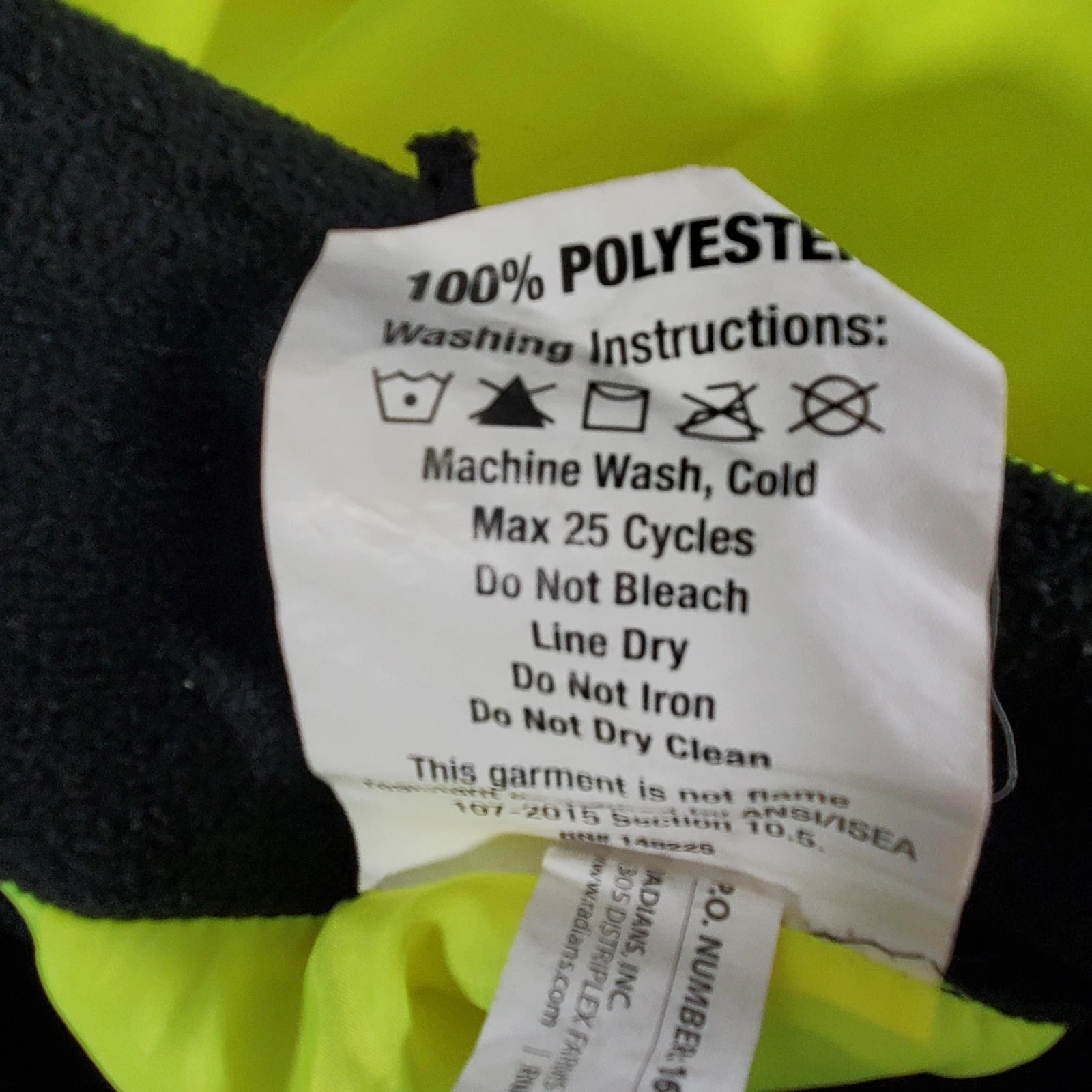 Radians Jacket Mens Large Yellow Black Hi Vis Reflective 3 In 1 Hooded Workwear image 17