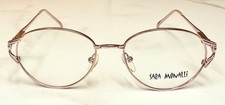New Old Stock Vintage Sara Monalli Eyeglasses Rose Gold Frame Matching Pink Tips