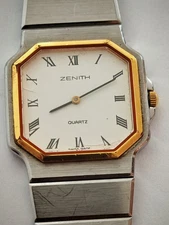 VINTAGE RARE ZENITH WATCH QUARTZ NOT WORKING FOR REPAIR OR PARTS CASE 28MM