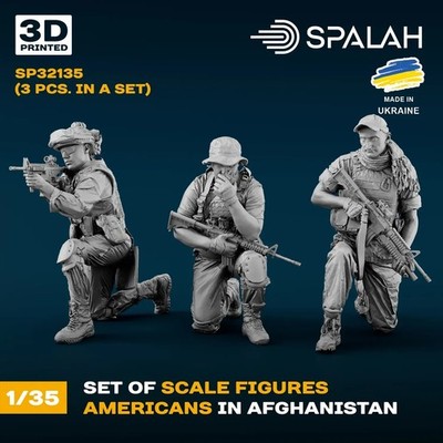 SPALAH 32135 Set of figures American soldiers 3d resin kit 1/35 scale