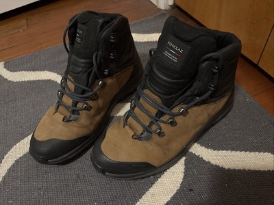 Forclaz Mens 9.5 Waterproof Hiking Boots Mont-Blanc Decathlon Brown Leather