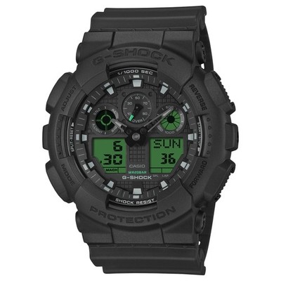 Uhr CASIO G-SHOCK GA-100BEG-1AER Silikon Schwarz Grun Sub 200mt