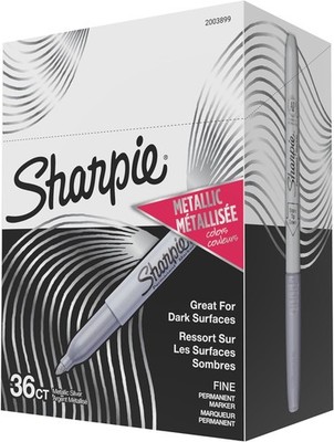 Sharpie Metallic Permanent Markers, Fine Point, 1 Count (Pack of 36), Silver