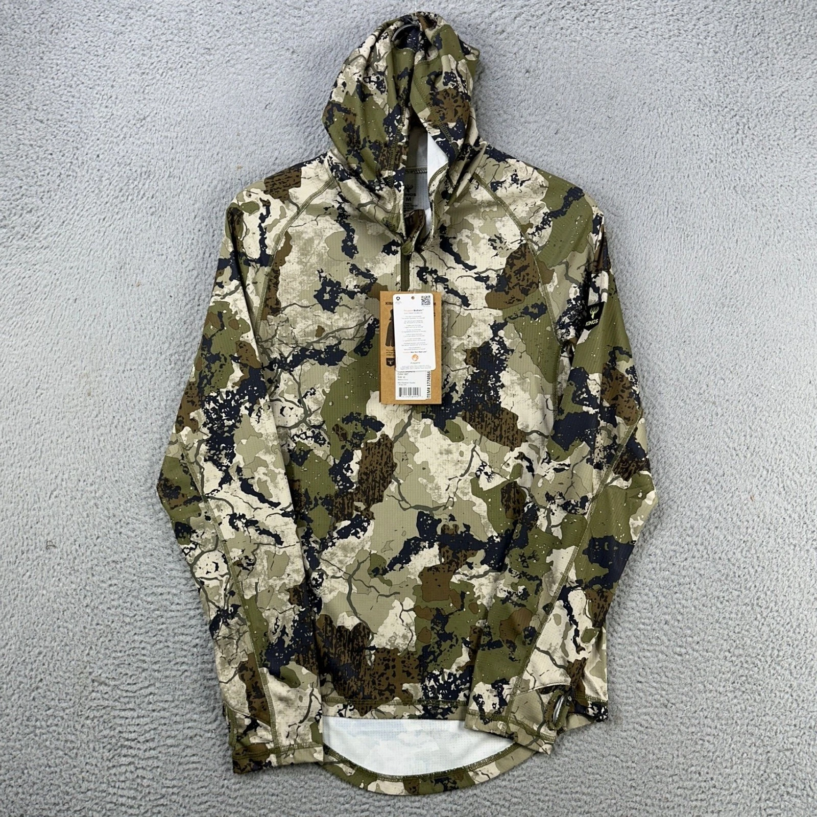 Kings XKG Elevation Shirt Hoodie Men Medium Green Camo Quarter Zip Baselayer NEW