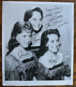 The Lennon Sisters Autographed Original 8 X 9.5 Black & White VintagePromo Photo