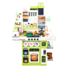Kids Kitchen Playset Pretend Play Electric Stove Sink Realistic Sound 25.6in