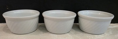 Set of 3 Suisse Langenthal Swirl White  3'' Ramekins