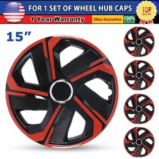 Set Of 4 15 Inch Wheel Rims Hub Cover Hubcaps Snap On Car Truck Redblack Set Of 4 15 Inch Wheel Rims Hub Cover Hubcaps Snap On Car Truck Redblack