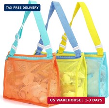 Tagitary Beach Toy Mesh Beach Bag Kids Shell Collecting Bag Beach Sand Toy Totes