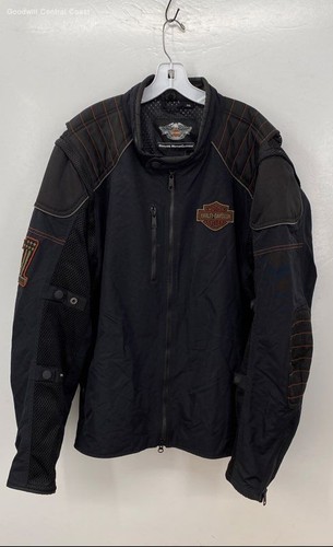 Harley Davidson Men's Black Moto Jacket - Size 2XL