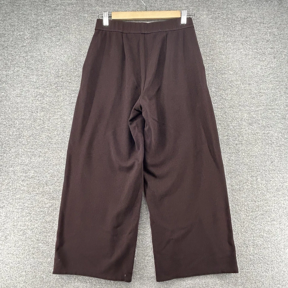 Pantalones de pierna ancha Eileen Fisher para mujer talla XS marrón informal bolsillos elásticos en la cintura Foto 2 de 4
