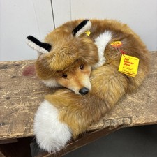 Steiff Vintage Red Fox with Ear Tag 1542/35 and Hang Tag "Fuzzy"