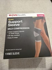 CVS HEALTH Rękaw podtrzymujący kolano Łagodny kompresyjny Szary Rozmiar Large