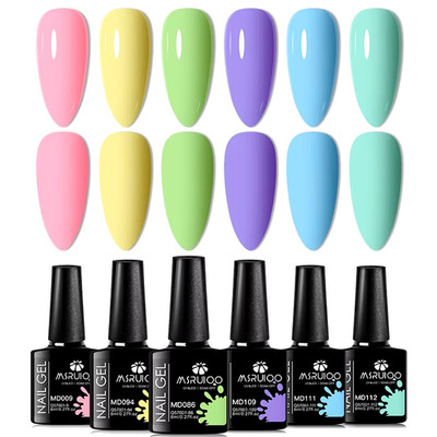 6-teiliges Gel Nagellack Set UV Soak Off Nude Rosa Rot Glitzer Vernis Maniküre Set