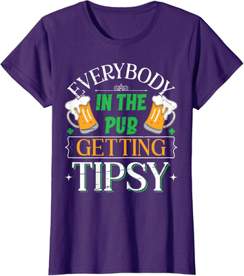 Everybody In The Pub Getting Tipsy Saint Patrick's Ladies' Crewneck T-Shirt