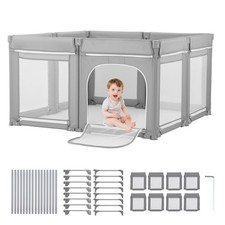 Baby Playpen, 78.7 x 70.1 Extra Large Toddlers Playpen, Foldable Baby Fence Pl