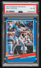 1991 Donruss Previews David Justice #1 PSA 6 06aq