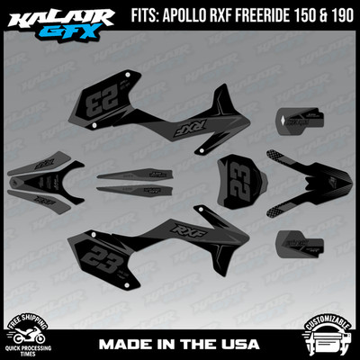 Graphics Kit for Apollo RXF Freeride 150 190 Evader Series - Smoke