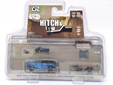 2021 Ford Bronco schwarz blau Anhänger Motorrad 1:64 Greenlight 32320C