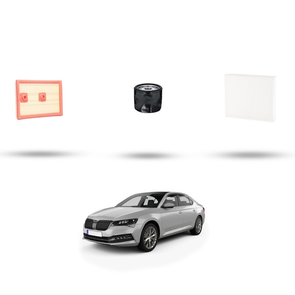 Hoffcar Set Service - 3 Filter Kompatibel Mit Skoda Superb Iii (3V) 1.4 Tsi 1-image