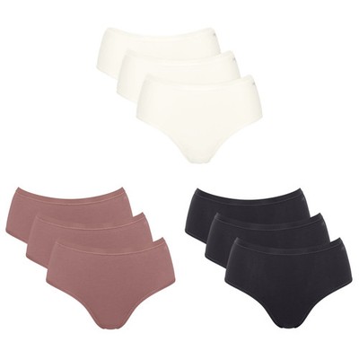 Sloggi Damen Slips, 3er Pack - GO Daily Cotton Midi 3P, Unterhose, Stretch-Ba...