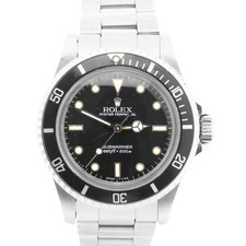 VINTAGE 1986 Rolex Submariner No-Date Black SPIDER DIAL 40mm Steel 5513 Watch