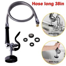 Pre Rinse Hose with Sprayer Valve, 38 Inch Commercial Dish Spray Hose with Spray