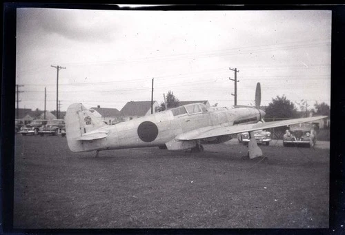 1945 WW2 B&W Vintage Photo Negative of a Captured Japanese Airplane
