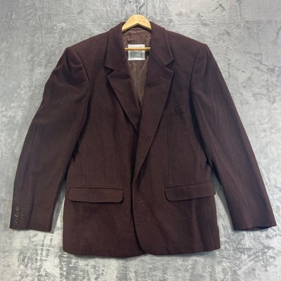 STEFANEL Women's Wool Blend Blazer Jacket Dark Brown Size 48 XL Made in Italy