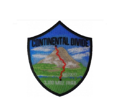 CONTINENTAL DIVIDE Trail 3.5'' x 3'' iron on embroidered patch (7966) Hiker (D8)